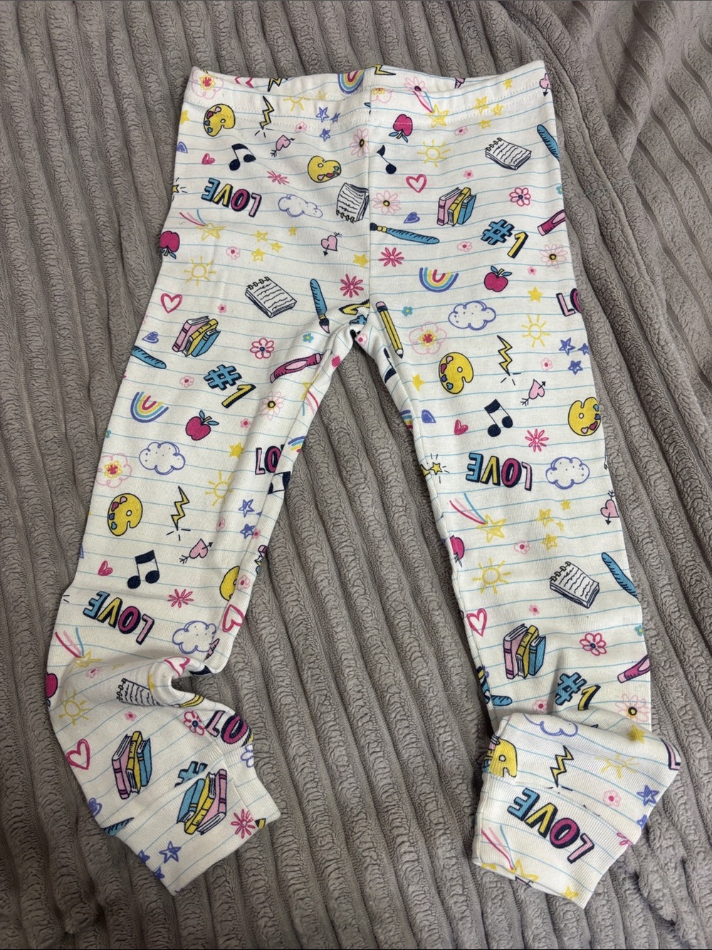 Kids White Graphic Print PJ Pants